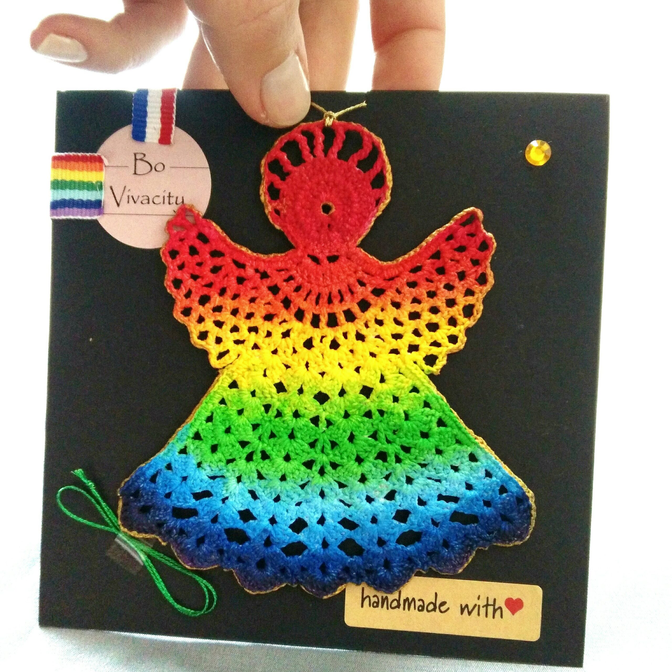 ange au crochet peint arc en ciel ange au crochet peint arc en ciel