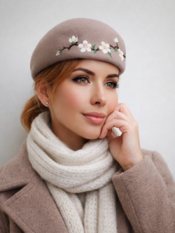 casquette brodée en feutre