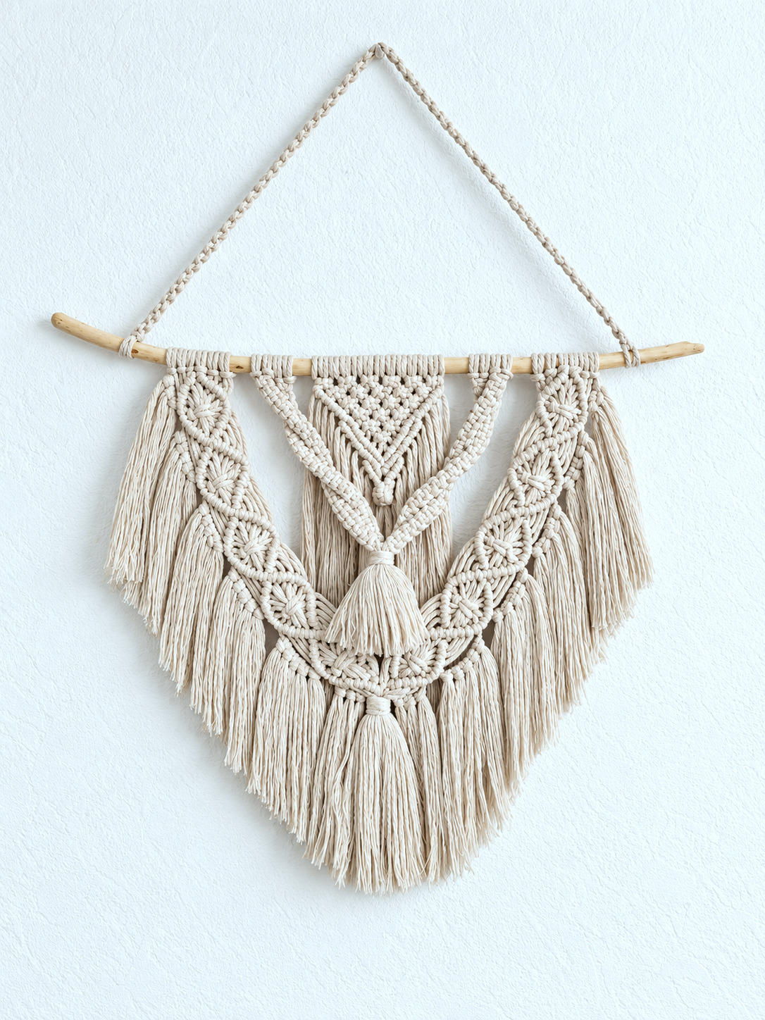 macrame suspension murale beige 1 macrame suspension murale beige 1