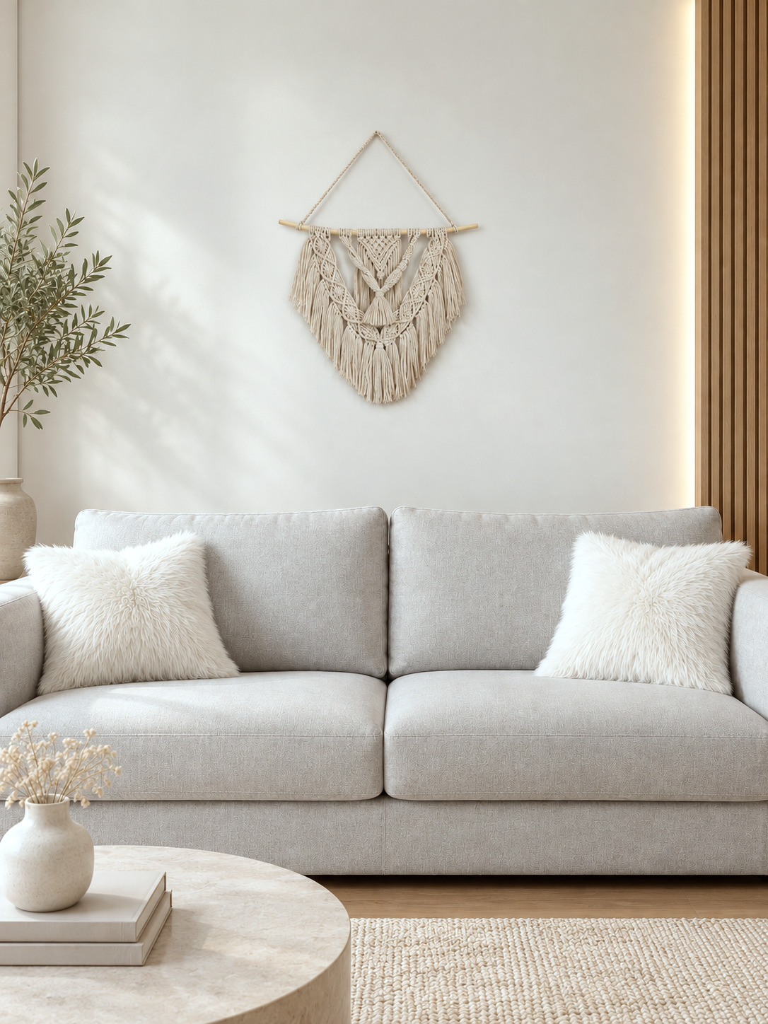 macrame suspension murale beige 3 macrame suspension murale beige 3